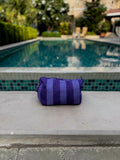 Set de 3 trousses quiltées en coton block print indien (violet)