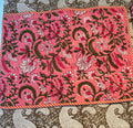 Sets de table rectangulaires matelassés en coton blockprint roses – lot de 2 dépareillés