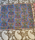 Sets de table rectangulaires matelassés en coton blockprint rose et bleu – lot de 2 dépareillés
