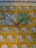 Nappe carrée en coton blockprint impression florale multicolore 1,50 X 1,50 m