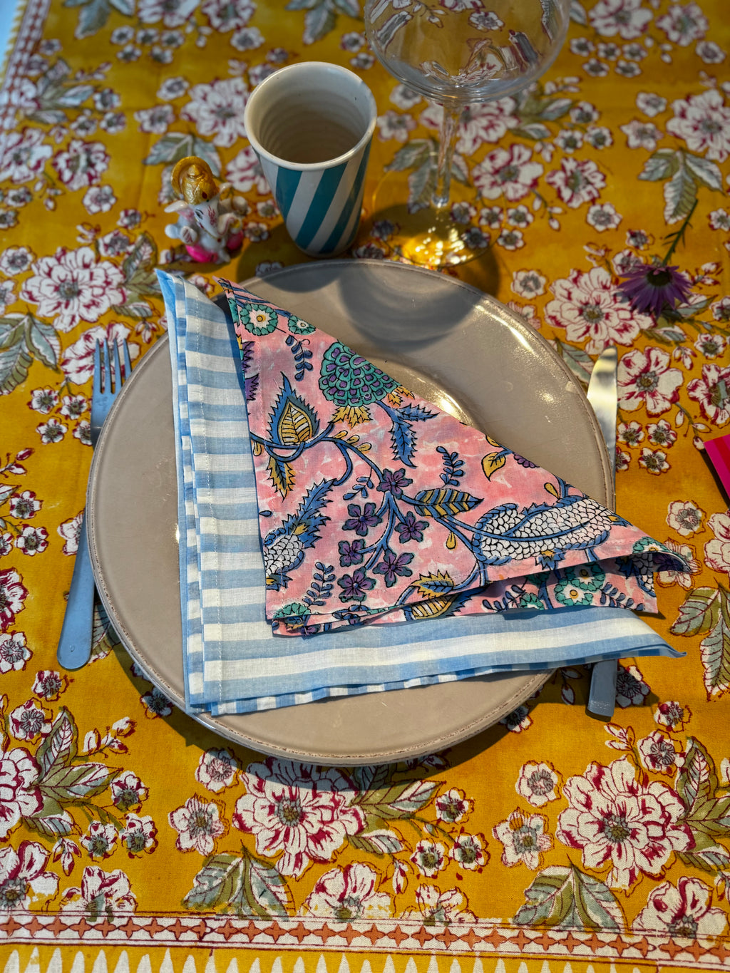 Set de 2 serviettes de table dépareillées