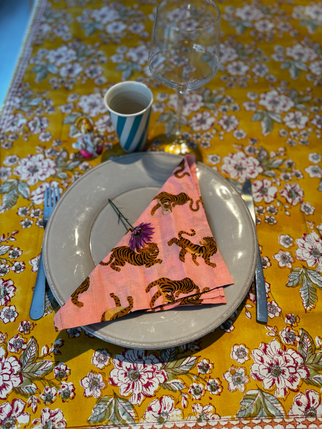 Set de 2 serviettes de table dépareillées
