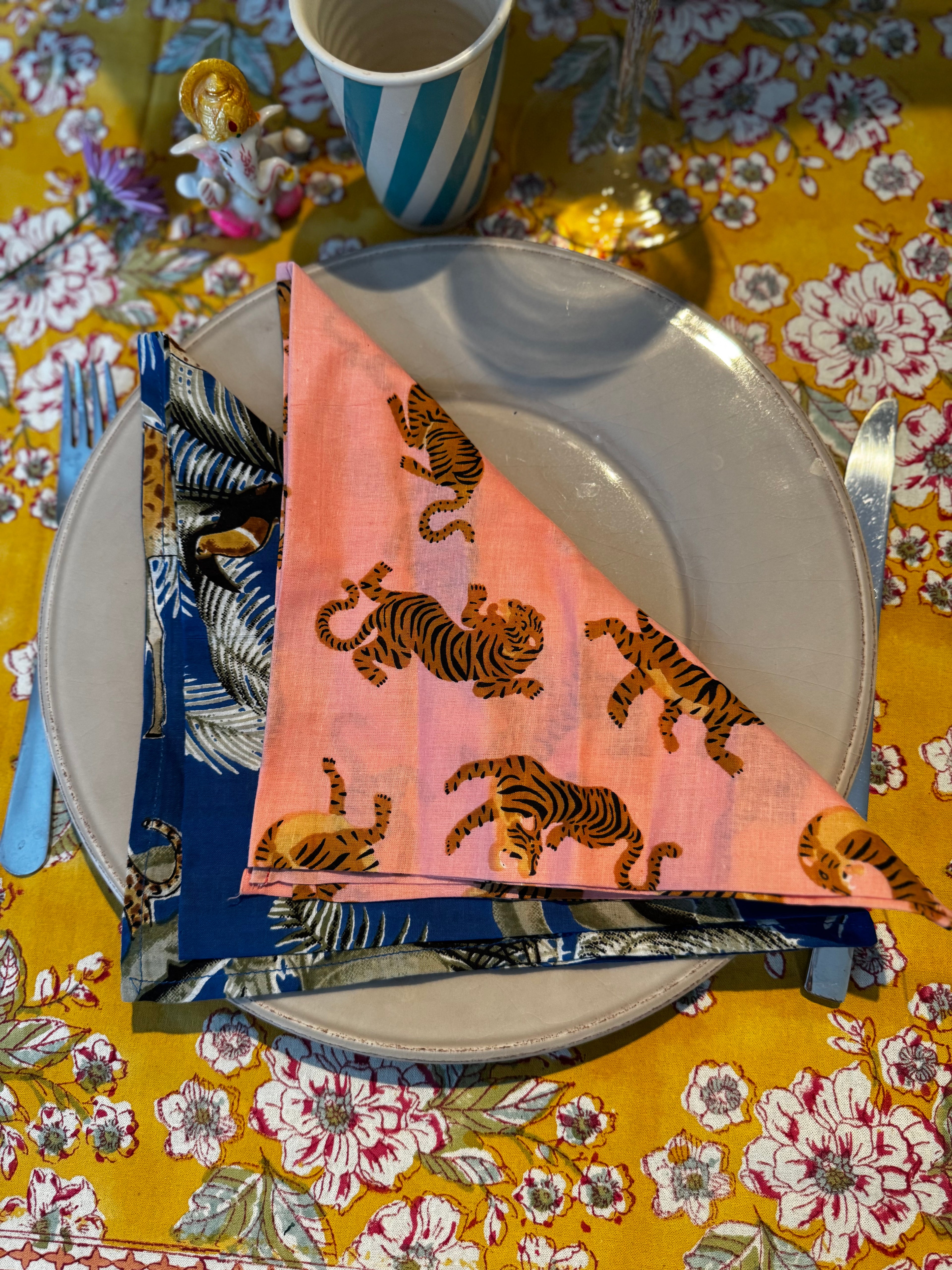 Set de 2 serviettes de table dépareillées