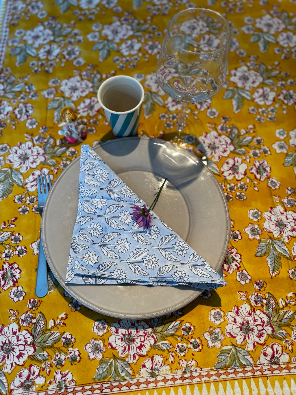 Set de 2 serviettes de table dépareillées