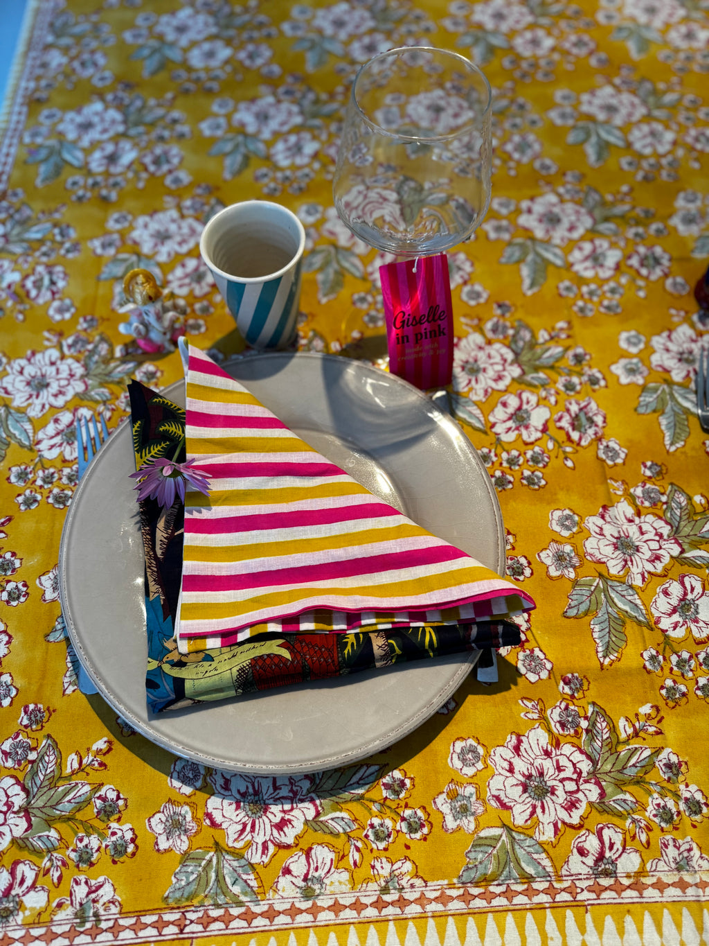 Set de 2 serviettes de table dépareillées