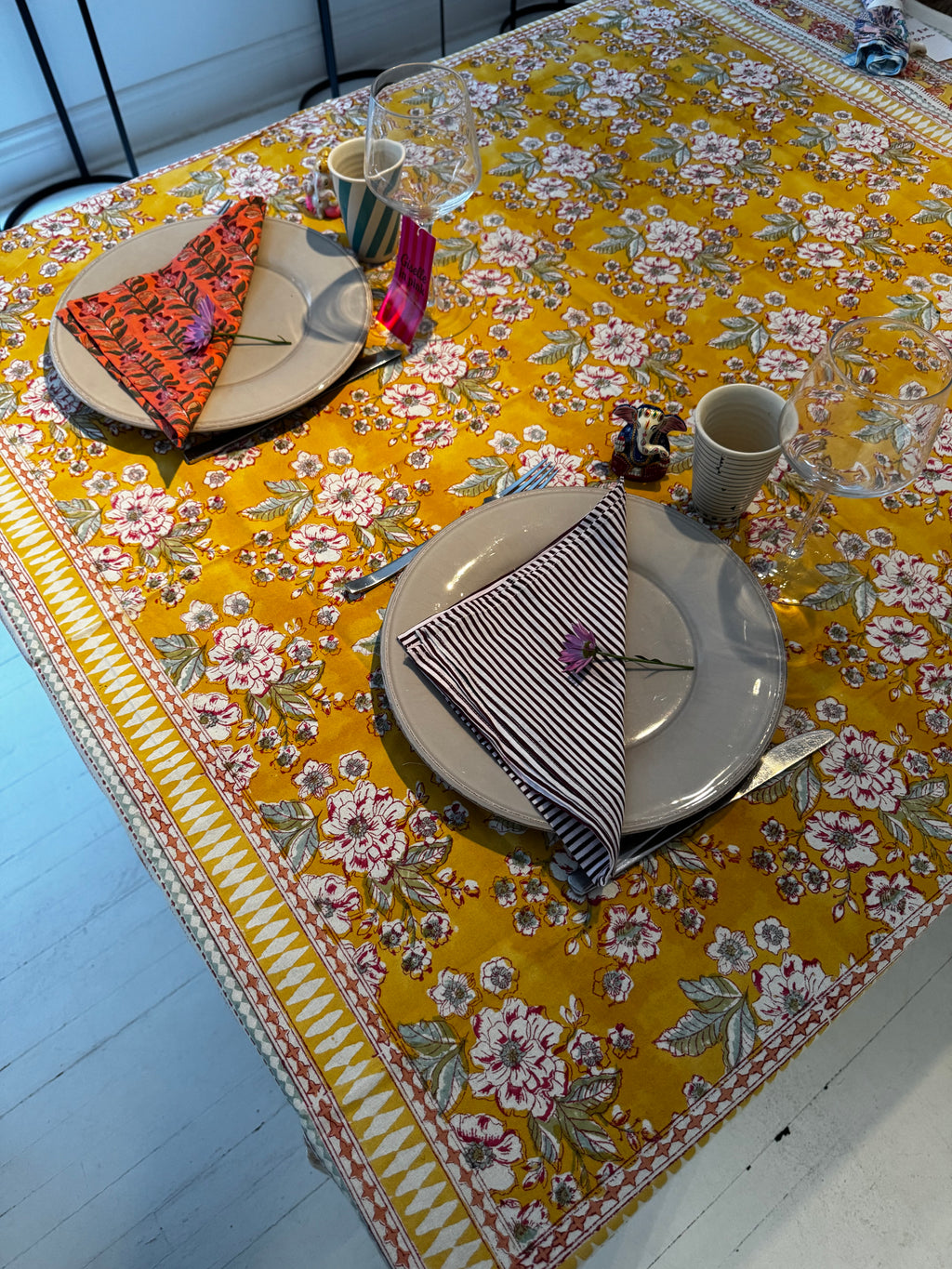 Set de 2 serviettes de table dépareillées