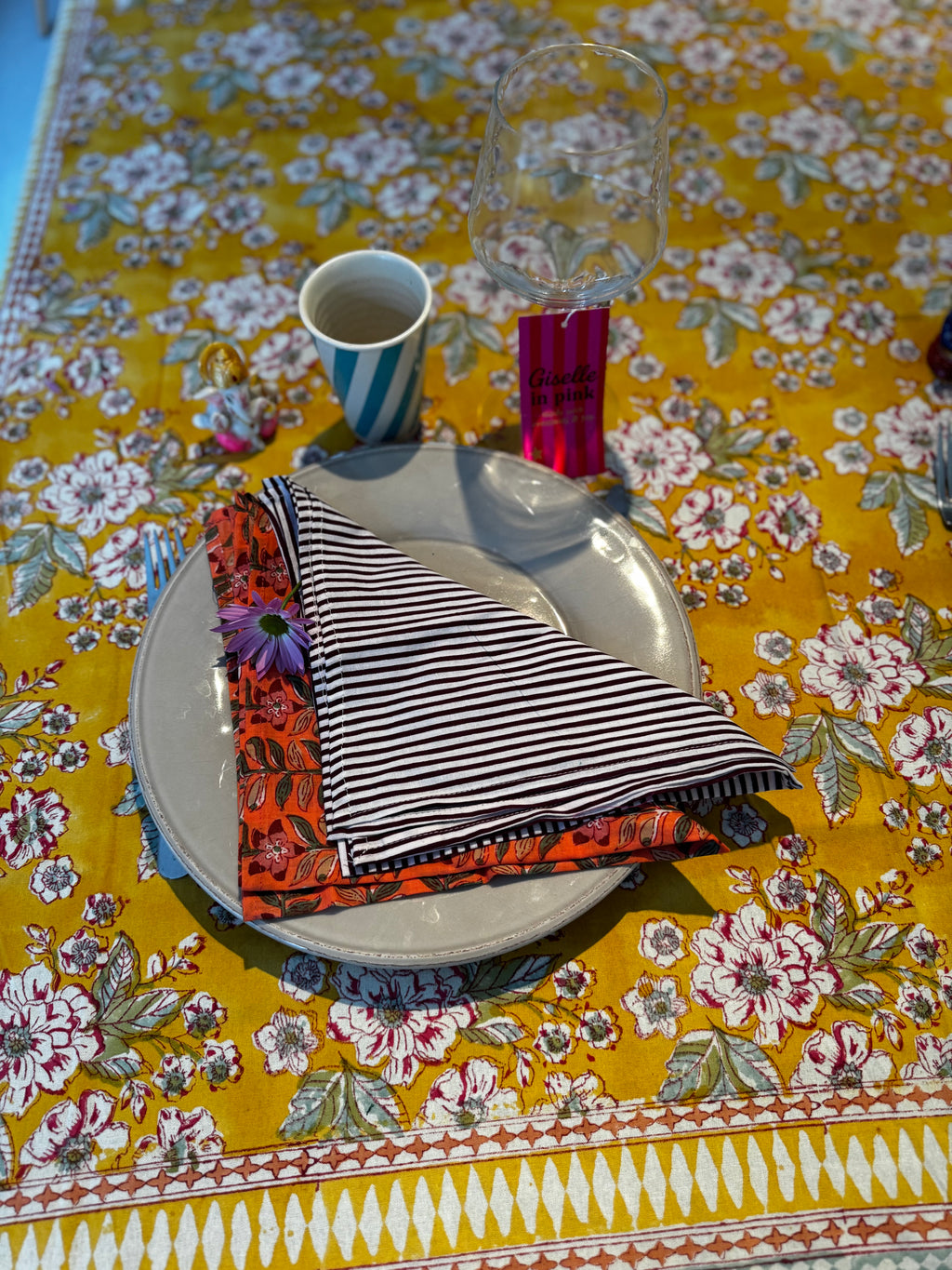 Set de 2 serviettes de table dépareillées